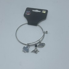 NFL Womens Silver Carolina Panthers Charm Bracelet New