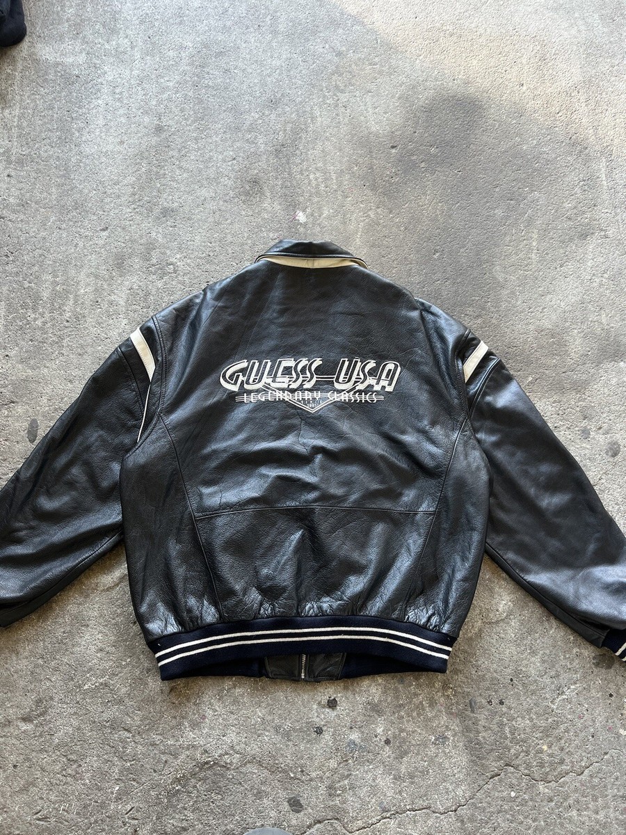 90's Guess USA レザージャケット ボックスシルエット 90's Guess USA レザージャケット ボックスシルエット - メルカリ