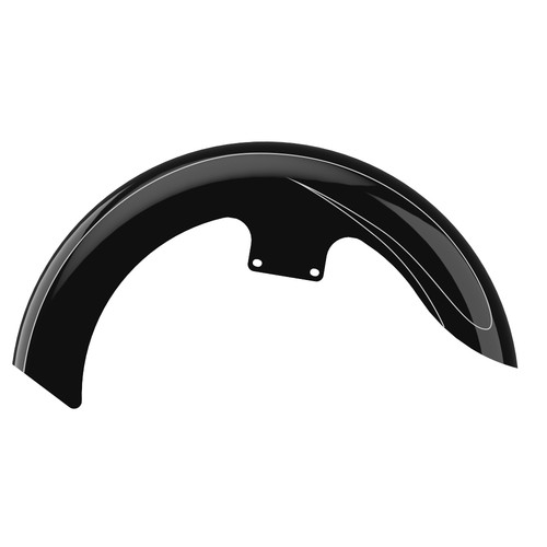 Vivid Black 19" Reveal Wrapper Hugger Front Fender Pinstripe Fits 09+ Harley - Foto 2 di 5
