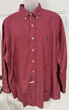 Ralph Lauren Men's Red Plaid Yarmouth L/S Button Down Shirt Size 17-1/2 34/35