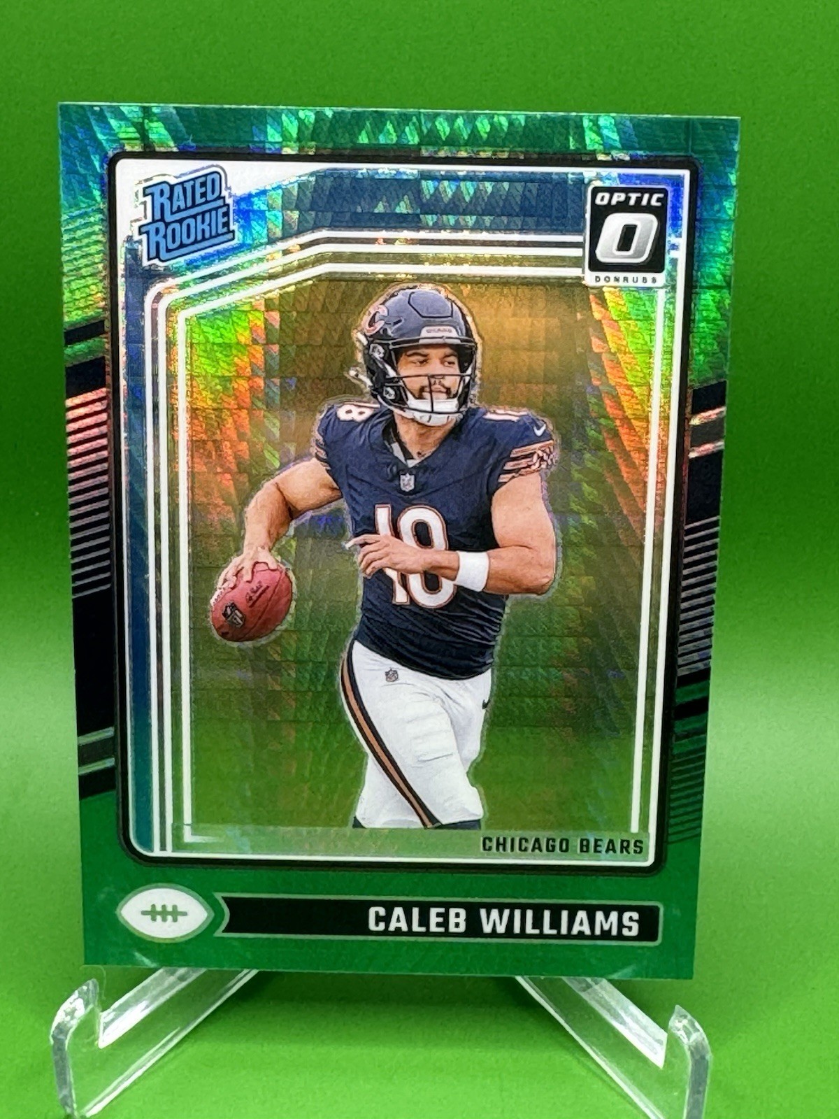 2024 Panini Donruss Optic - Rated Rookie Caleb Williams #201 Green Hyper Prizm 