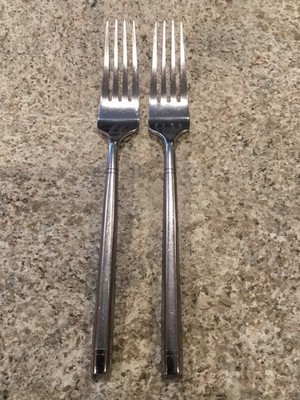 (2) HAMPTON SILVERSMITHS RITZ STAINLESS STEEL DINNER FORKS