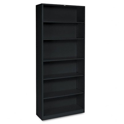 The Hon S82ABCP Metal Bookcase 34.5'' Black 6 Shelves Heavy Duty