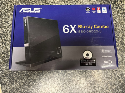 ASUS  6X BLU-RAY Player /CD /DVD Writer - USB2.0 - Ultra Slim - SBC-06D2X-U