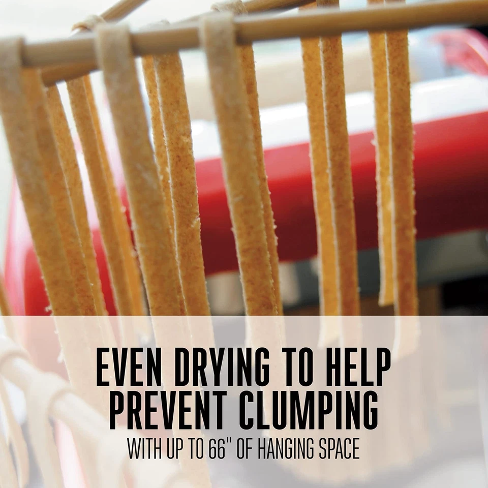 Bamboo Pasta Drying Rack (53-0201), 10 Drying Arms, 16" Tall, 14" Wide, Store... - Image 3 of 4