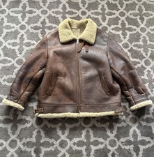 Made In USA 80s Shearling Leather Jacket Men Brown Sheepskin True Vintage B3 B6