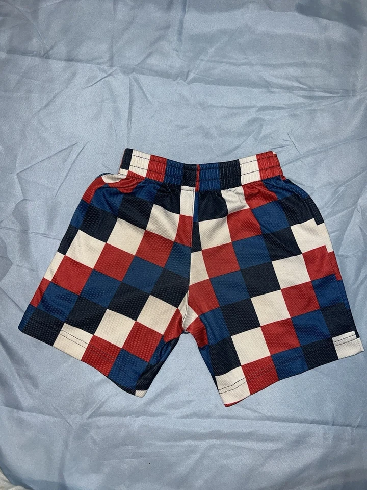 Kid’s Nike Size 4T Red White And Blue Checker Shorts - Image 2 of 3