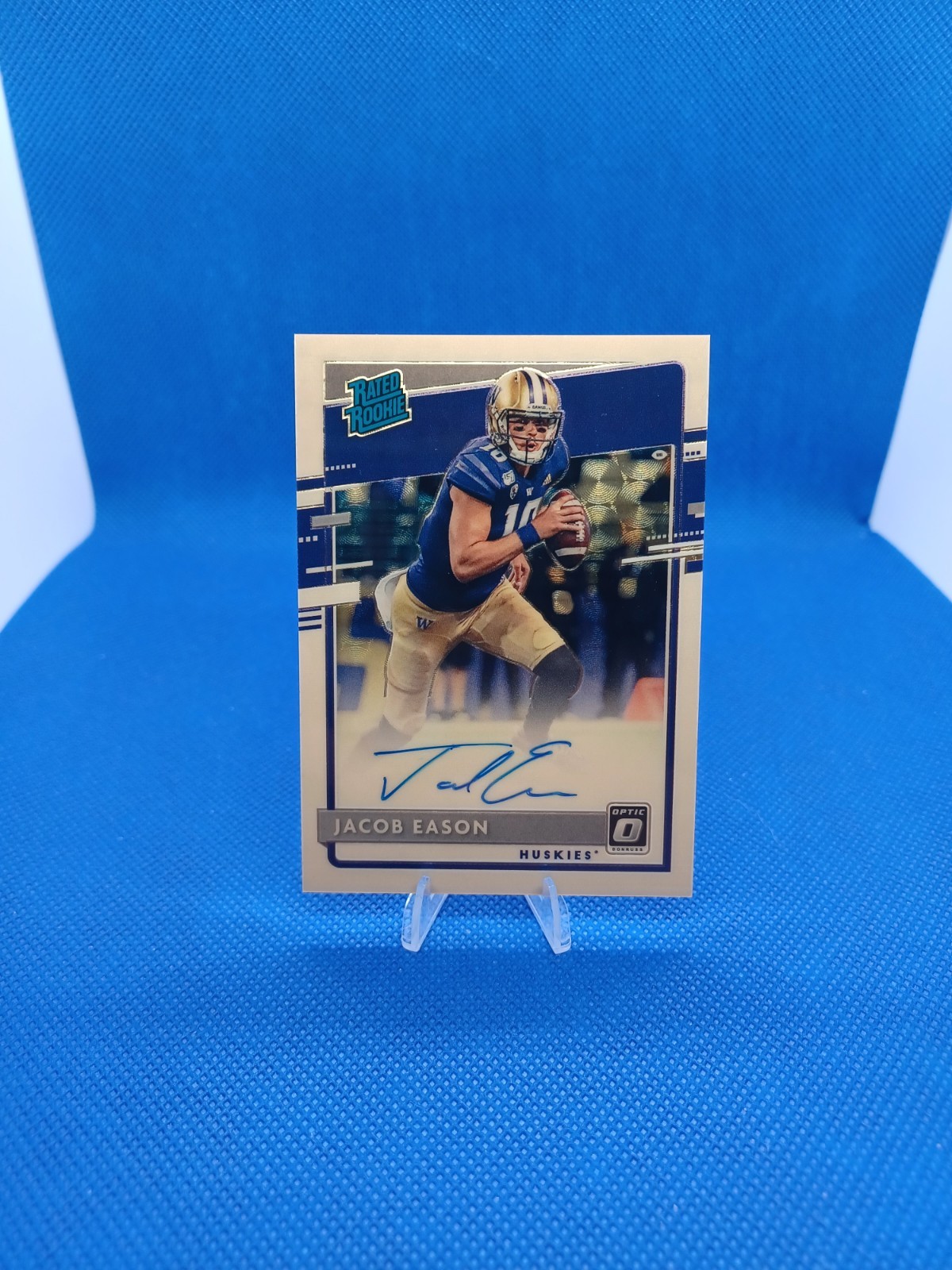 Jacob Eason Panini Chronicles Draft Picks Donruss Optic Rated Rookies Autographs #10 Gold Vinyl