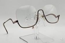 Swank Penny Oversized Gold Metal Eyeglass Frames 53-20 Vintage Square Drop Arm