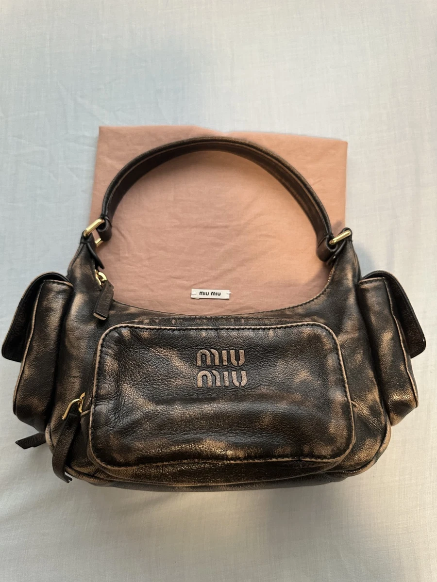 Black Leather Exterior Miu Miu Bags & Handbags for Women for sale