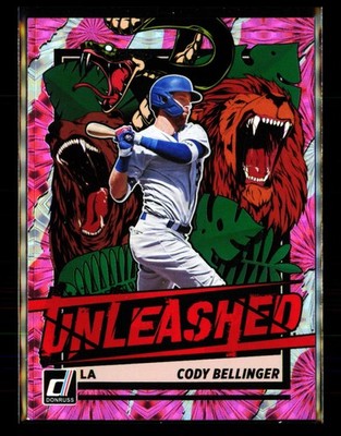 2021 Donruss #UNL4 Cody Bellinger Unleashed Pink Fireworks Los Angeles Dodgers