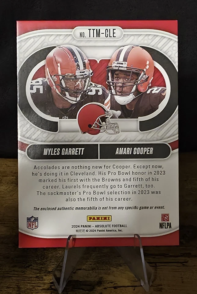 2024 Panini Absolute Team случайный выбор Майлз Гарретт Амари Купер нашивка /199 #TTM-CLE - Изображение 4 из 4