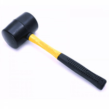 32oz Rubber Mallet Hammer FIBREGLASS Shaft Grip Handle DIY Camping Paving Tool