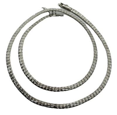 Vintage 835 Deutsch Silber Omega Flach Kette Halskette 18'' Klassiker