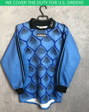 Adidas Oliver Kahn Vintage Jersey Goalkeeper Football Shirt Blue Mens Size S