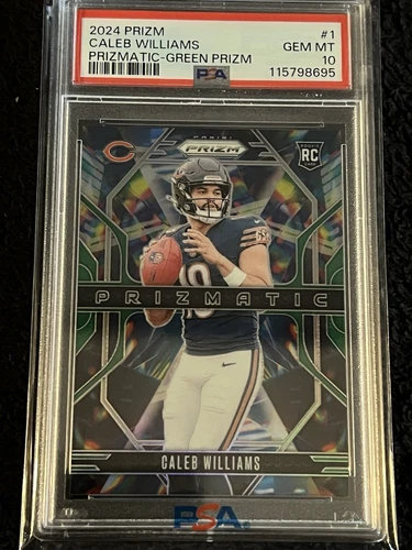 Caleb Williams Bears 2024 Prizm Prizmatic Green PSA 10