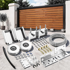 Heavy Duty Telescoping Sliding Gate Hardware Kit Saving Driveway Gate System wit