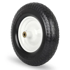 4.80/4.00-8" Flat-Free Tire and Wheel 16" Solid Wheelbarrow Tire, 6" Centered...