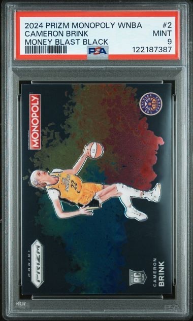 2024 Panini Prizm Monopoly WNBA Cameron Brink Money Blast RC Black Sparks PSA 9