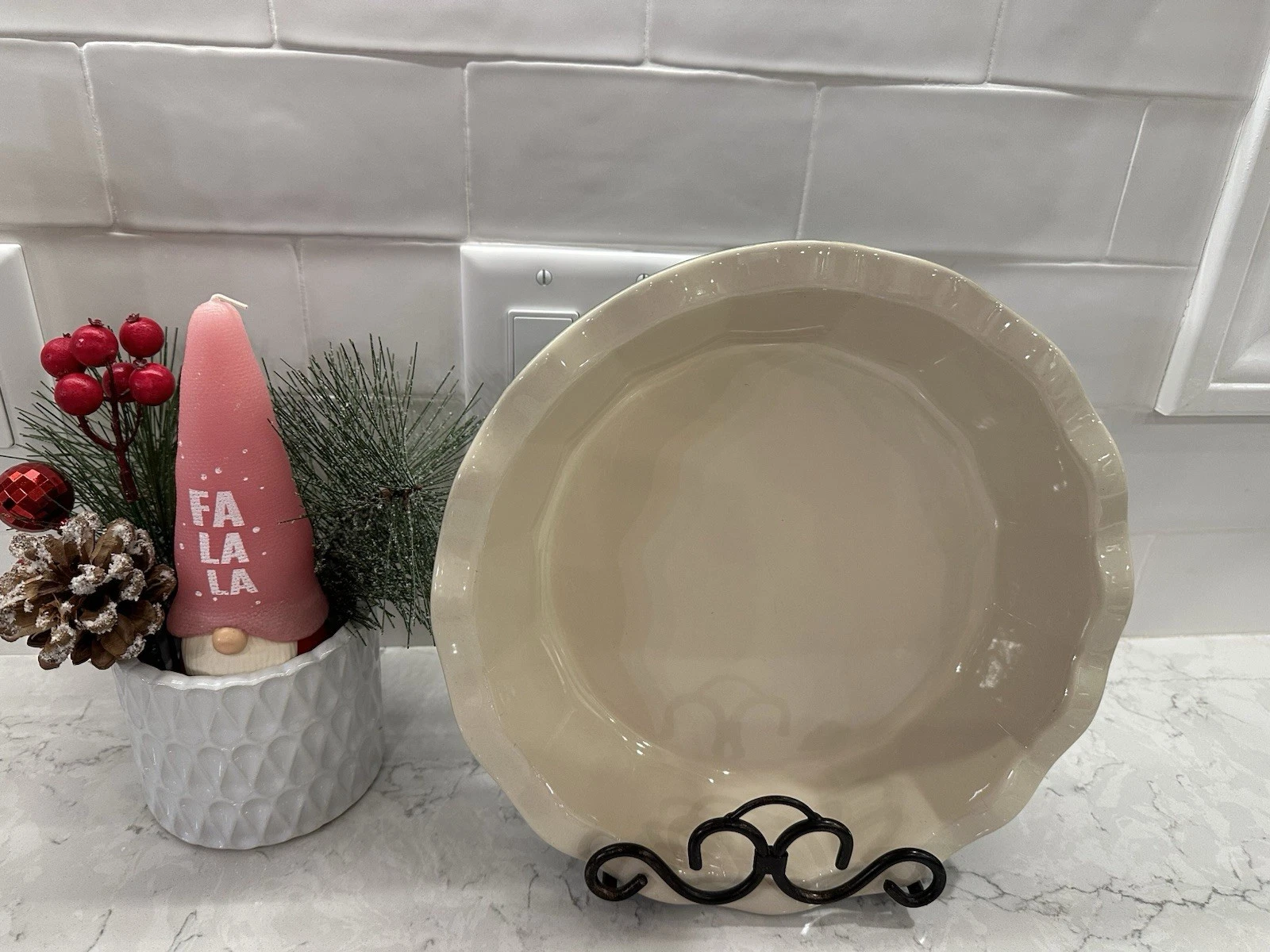 Emile Henry Hunter Green Ruffle Pie Dish 31.71 William Sonoma Exclusive