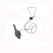Interactive Door Hanging Cat Toy with Black Mouse Teaser - Entertain and Exercis