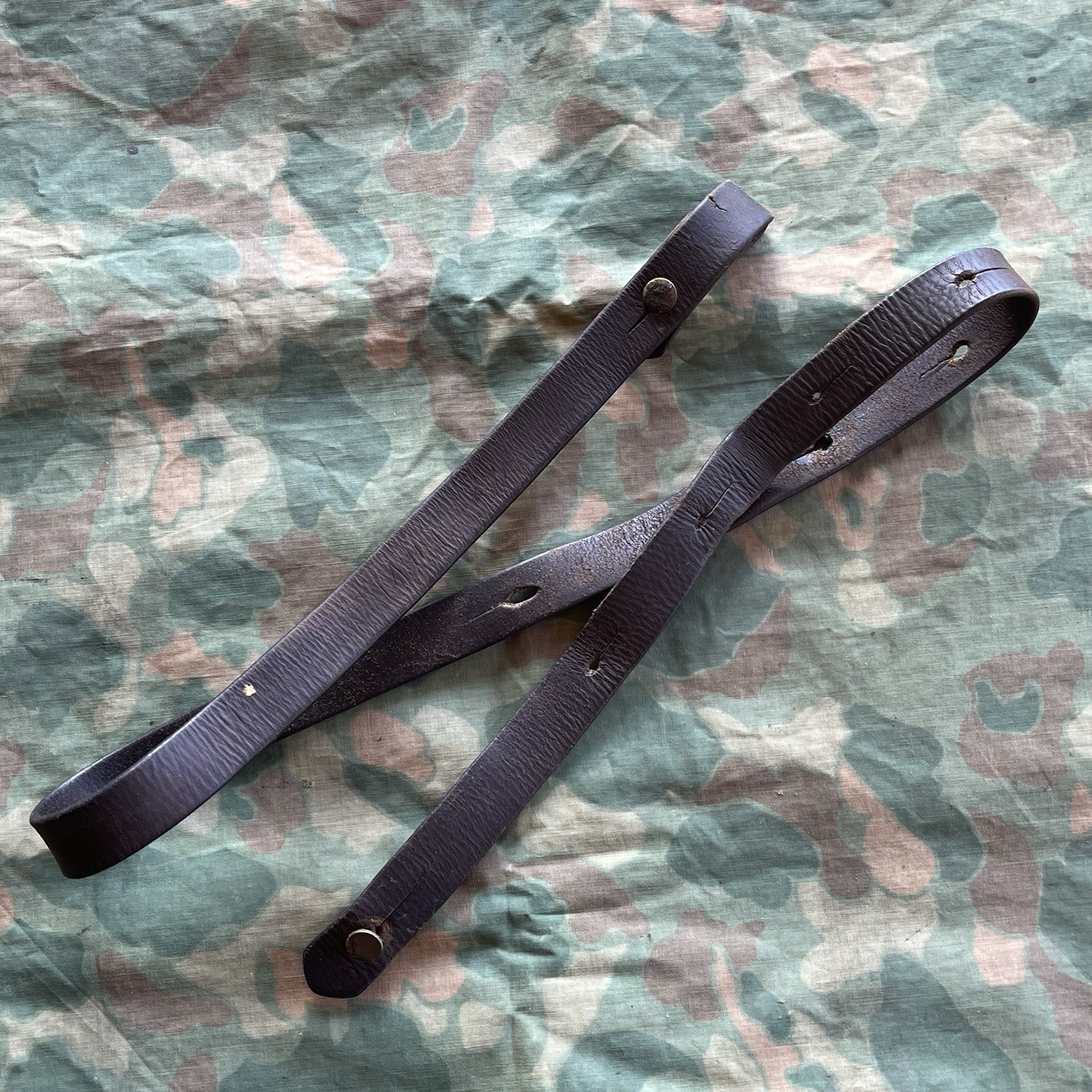 Original Yugo Yugoslavian Mauser M24/47 Leather Sling W/ Buttons Used #9