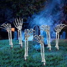 6PC Realistic Skeleton Arm Stakes,Halloween Lawn Decoration,Garden Groundbreaker