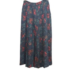 Vintage 90s J McLaughlin Romantic Floral Midi Skirt USA Preppy Old Money Cottage
