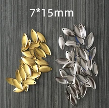 200Pcs Fishing Spinner Blades Kit Gold Willow Leaf Lure Spinner Rig Making Kit