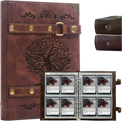 30 card binder 4-Pocket Pages Holds 240 Cards, Card Book Collector Album Folder for Yugioh, MTG, TCG, Cute PU Leather Trading Card Holder with Elastic Strap, Galaxy Moon Star : Toys with 12 cards on each page 12-Pocket Photo Card Binder 30-Page
