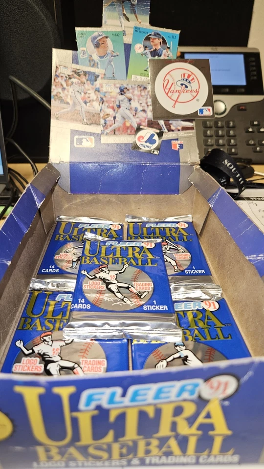 Fleer Ultra 1991 béisbol con logotipo pegatina (5 paquetes) Foto 3 de 3