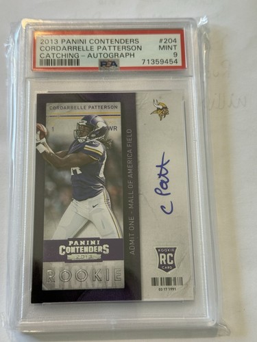 2013 Panini Contenders Cordarrelle Patterson RC Ticket Variation Auto PSA 9