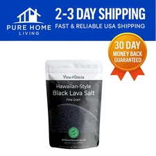 Hawaiian Black Lava Sea Salt, 32 oz Fine Grain - Elevate Your Culinary Creations