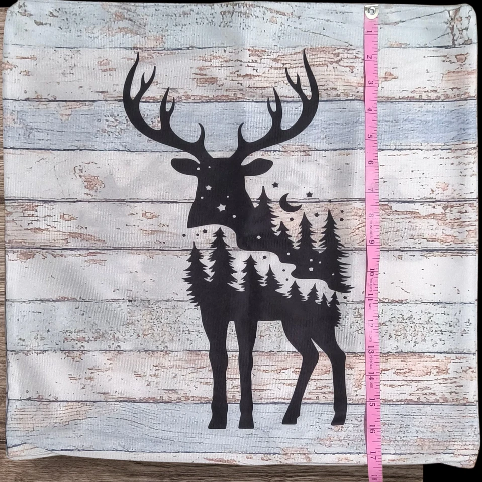 Set of 2 Decorative Retro Wildlife RusticThrow Pillow Covers, 18x18 Inches - Image 4 of 4