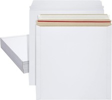 25Pack 12.5x12.5 in Rigid Mailers Self Seal Stay Flat White Cardboard Envelopes