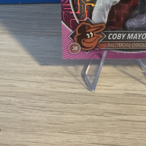 2025 Bowman Chrome Pink Refractor Mojo /199 Coby Mayo RC Baltimore Orioles - Picture 6 of 7