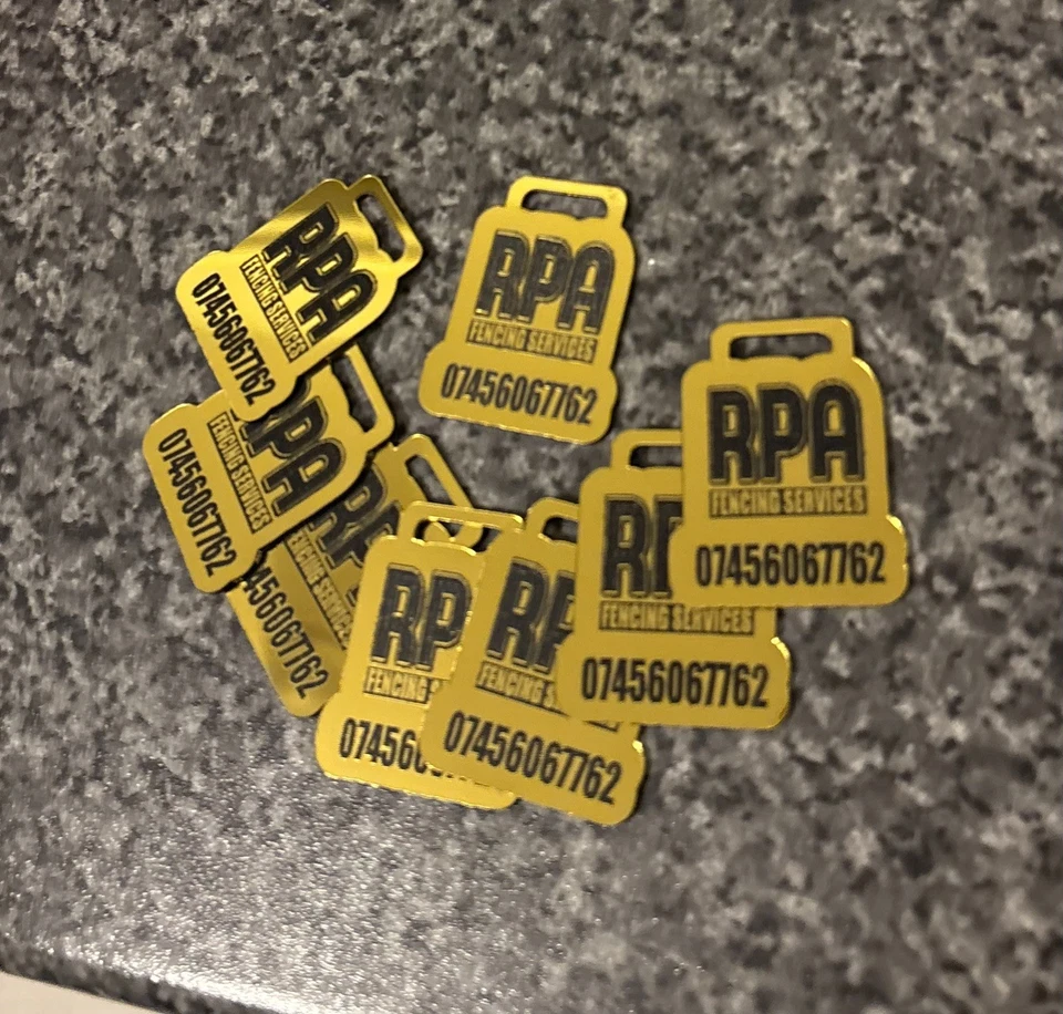 Personalised Keyrings business Engraved Keychain Key Tags Custom Your Own Text - Image 2 of 2