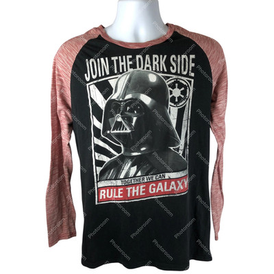 Mens Star Wars Raglan Shirt Large Darth Vader Join the Dark Side Rule the Galaxy