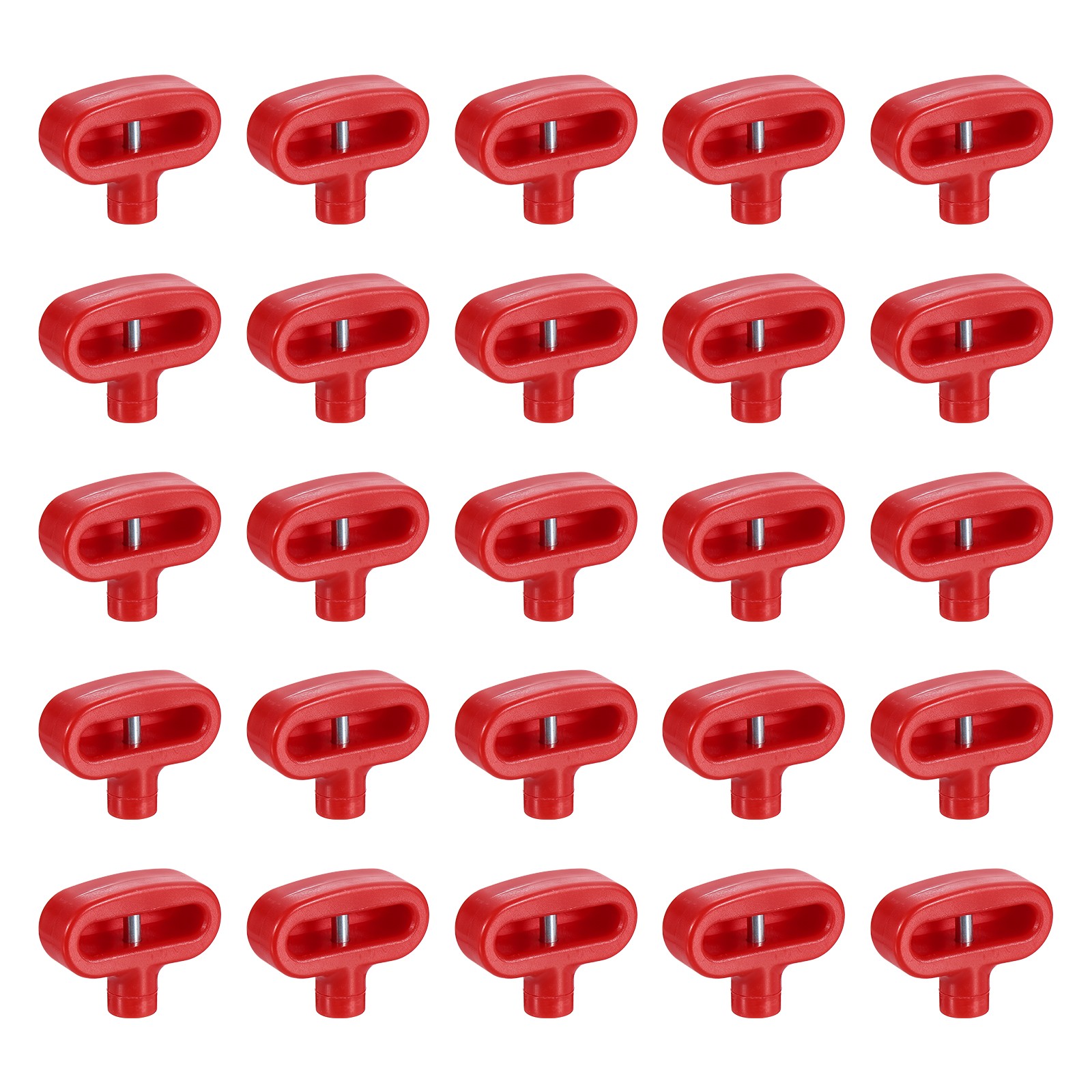 50pcs Pegboard U-hook Stop Locks, Plastic Peg Display Hook Locks, Red