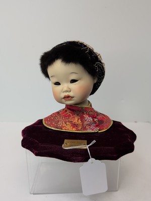6.5  Artist Porcelain Doll By Yolanda Bello Asian Boy Bust Has Mink Hair #sa