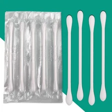 200 Pack Cotton Swabs, Individually Wrapped White 200pcs Double Round End 