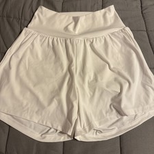 Halara SoftlyZero Airy High Waist Yoga Shorts Medium Long Cream Off White