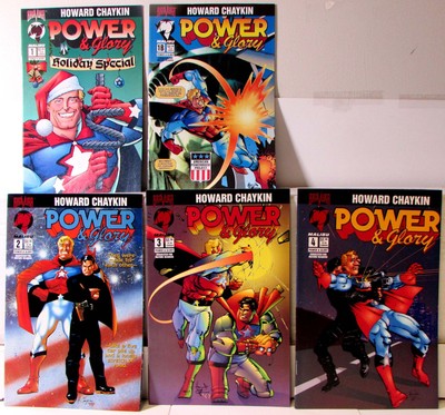 Power & Glory Lot 5 #1 B, 2, 3, 4, Holiday Special 1 1994 Malibu Comics