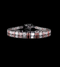 13.50 CT Fancy Vivid Pink Emerald Cut Lab-Grown Diamond Bracelet,Women bracelet