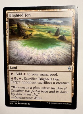 Magic the Gathering MTG Blighted Fen (230) Battle for Zendikar   LP