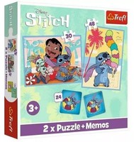 Puzzle 2W1 - (30,48El.) + Memos - WesołY Dzień Lilo I Stitch - Trefl