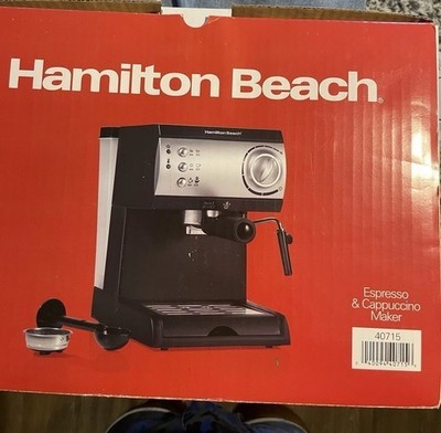 Hamilton Beach Espresso Machine 2 Cup Coffee & Cappuccino Maker w/ Milk Frother