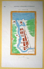 1889 Perron map BATAVIA JAKARTA IN YEAR 1628, INDONESIA, #78