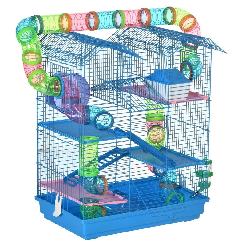 5 Tiers Hamster Cage Animal Travel Carrier Habitat With Accessories - Image 2
