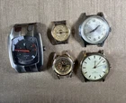 Lot of 5 Vintage Watch Faces Only: Timex, Seiko, Westclox, Diesel & Fossil